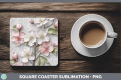 Gorgeous3D Flowers Square Coaster design.