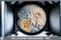 Gorgeous3D Flowers Car Coaster design.