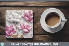 Gorgeous3D Flowers Square Coaster design.