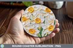 Gorgeous3D Flowers Round Coaster design.