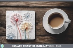 Gorgeous3D Flowers Square Coaster design.