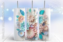 3D tumbler wrap BUNDLE, 3D flowers tumbler design Product Image 22