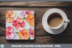 Gorgeous3D Flowers Square Coaster design.