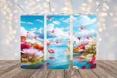 3D Flowers in water- 20oz Sublimation - PNG Design Product Image 1