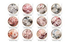 3D Flowers Keychain Bundle 3d Sublimation Designs