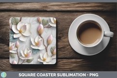 Gorgeous3D Flowers Square Coaster design.