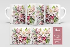 3d sublimation mug wrap, 3d flowers sublimation mug bundle Product Image 4
