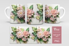 3d sublimation mug wrap, 3d flowers sublimation mug bundle Product Image 5