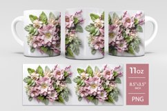 3d sublimation mug wrap, 3d flowers sublimation mug bundle Product Image 6