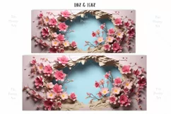 3d Flowers Mug Wrap Sublimation Designs, 3d Mug, Flowers Sublimation Png