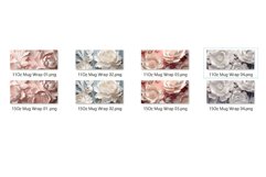 3D Flowers Mug Wrap Sublimation Designs 11Oz 15Oz