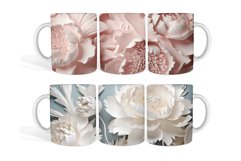 3D Flowers Mug Wrap Sublimation Designs 11Oz 15Oz