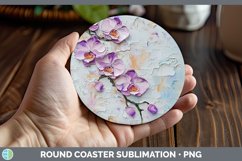 Gorgeous3D Flowers Round Coaster design.