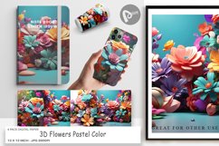 Digital Paper 3D Flowers Pastel Color Product Image 1