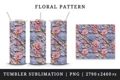 3d flowers pattern floral arrangement design wrap sublimation bundle for 20 oz skinny tumbler