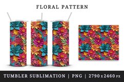 3d flowers pattern floral arrangement design wrap sublimation bundle for 20 oz skinny tumbler