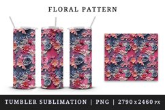 3d flowers pattern floral arrangement design wrap sublimation bundle for 20 oz skinny tumbler