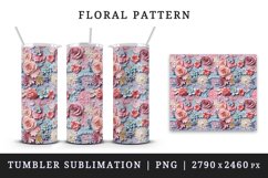 3d flowers pattern floral arrangement design wrap sublimation bundle for 20 oz skinny tumbler