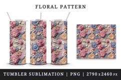 3d flowers pattern floral arrangement design wrap sublimation bundle for 20 oz skinny tumbler