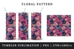 3d flowers pattern floral arrangement design wrap sublimation bundle for 20 oz skinny tumbler