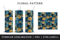 3d flowers pattern floral arrangement design wrap sublimation bundle for 20 oz skinny tumbler