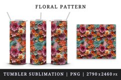 3d flowers pattern floral arrangement design wrap sublimation bundle for 20 oz skinny tumbler