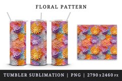 3d flowers pattern floral arrangement design wrap sublimation bundle for 20 oz skinny tumbler