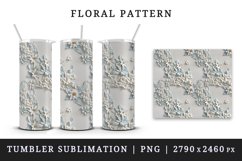 3d flowers pattern floral arrangement design wrap sublimation bundle for 20 oz skinny tumbler