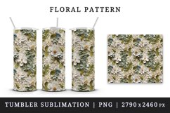 3d flowers pattern floral arrangement design wrap sublimation bundle for 20 oz skinny tumbler