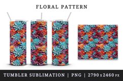 3d flowers pattern floral arrangement design wrap sublimation bundle for 20 oz skinny tumbler