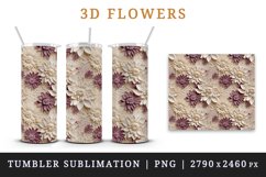 3d flowers pattern floral arrangement design wrap sublimation customize 20 OZ skinny tumbler Three-dimensional relief 3d effect