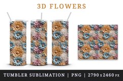 3d flowers pattern floral arrangement design wrap sublimation customize 20 OZ skinny tumbler Three-dimensional relief 3d effect