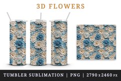 3d flowers pattern floral arrangement design wrap sublimation customize 20 OZ skinny tumbler Three-dimensional relief 3d effect