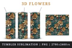 3d flowers pattern floral arrangement design wrap sublimation customize 20 OZ skinny tumbler Three-dimensional relief 3d effect