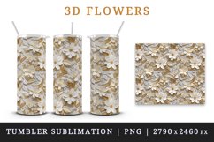 3d flowers pattern floral arrangement design wrap sublimation customize 20 OZ skinny tumbler Three-dimensional relief 3d effect
