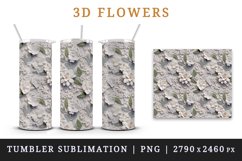 3d flowers pattern floral arrangement design wrap sublimation customize 20 OZ skinny tumbler Three-dimensional relief 3d effect