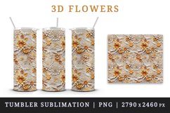 3d flowers pattern floral arrangement design wrap sublimation customize 20 OZ skinny tumbler Three-dimensional relief 3d effect
