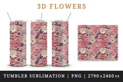 3d flowers pattern floral arrangement design wrap sublimation customize 20 OZ skinny tumbler Three-dimensional relief 3d effect