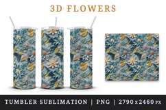 3d flowers pattern floral arrangement design wrap sublimation customize 20 OZ skinny tumbler Three-dimensional relief 3d effect