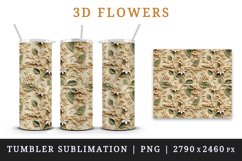 3d flowers pattern floral arrangement design wrap sublimation customize 20 OZ skinny tumbler Three-dimensional relief 3d effect