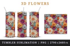3d flowers pattern floral arrangement design wrap sublimation customize 20 OZ skinny tumbler Three-dimensional relief 3d effect