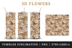 3d flowers pattern floral arrangement design wrap sublimation customize 20 OZ skinny tumbler Three-dimensional relief 3d effect