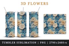 3d flowers pattern floral arrangement design wrap sublimation customize 20 OZ skinny tumbler Three-dimensional relief 3d effect