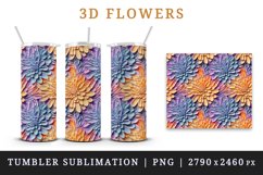 3d flowers pattern floral arrangement design wrap sublimation for customize 20 OZ skinny tumbler three-dimensional relief effect