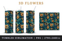 3d flowers pattern floral arrangement design wrap sublimation for customize 20 OZ skinny tumbler three-dimensional relief effect