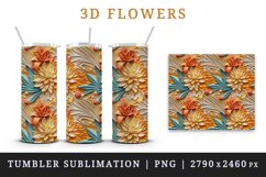 3d flowers pattern floral arrangement design wrap sublimation for customize 20 OZ skinny tumbler three-dimensional relief effect
