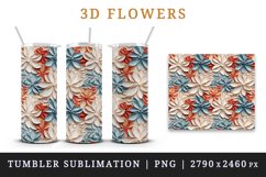 3d flowers pattern floral arrangement design wrap sublimation for customize 20 OZ skinny tumbler three-dimensional relief effect