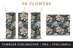 3d flowers pattern floral arrangement design wrap sublimation for customize 20 OZ skinny tumbler three-dimensional relief effect