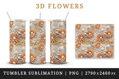 3d flowers pattern floral arrangement design wrap sublimation for customize 20 OZ skinny tumbler three-dimensional relief effect