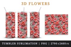 3d flowers pattern floral arrangement design wrap sublimation for customize 20 OZ skinny tumbler three-dimensional relief effect